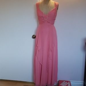 NWOT Rampage Coral pink Grecian Prom Evening Dress